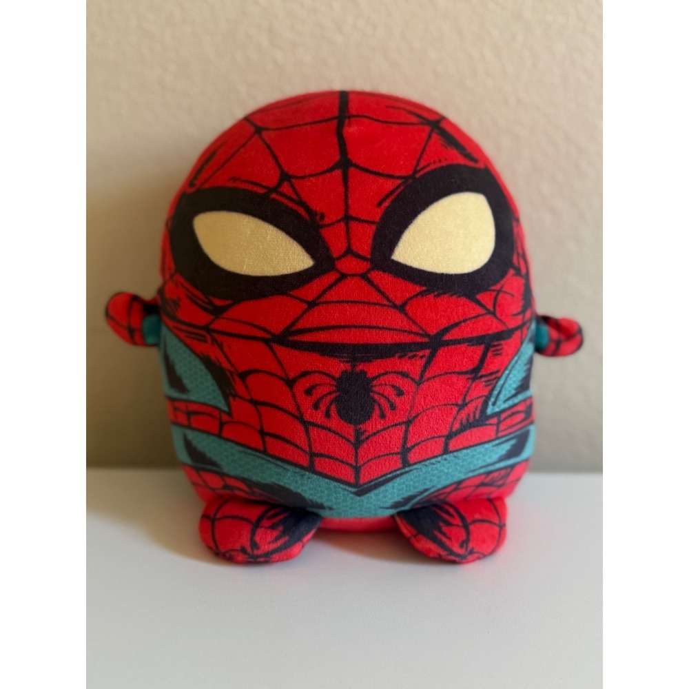 Marvel Spider-Man Plush Mattel Round Squishy Soft Toy HVR67 Red Blue